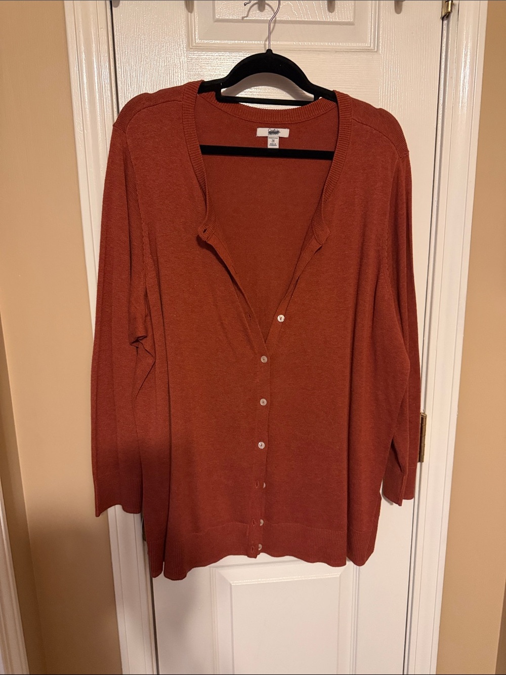 Croft and Barrow terracotta color Button Front Cardigan